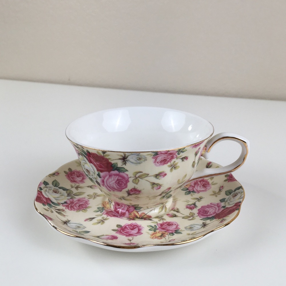 Elegance Floral Tea Cup And Plate